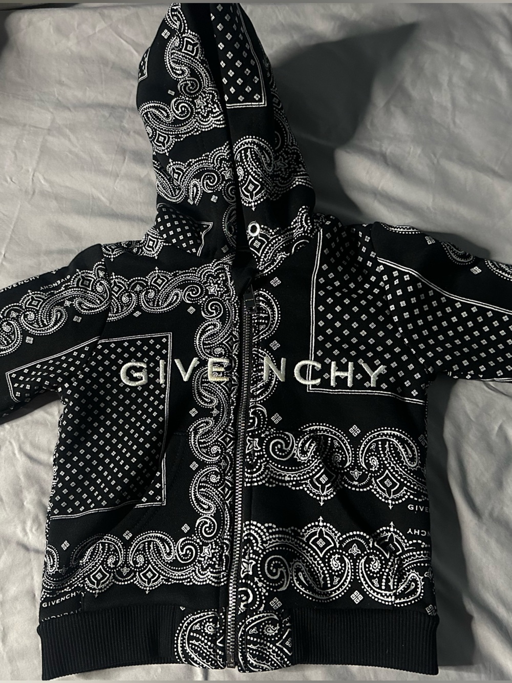 Kids Givenchy Black & White Bandana Print Hoodie